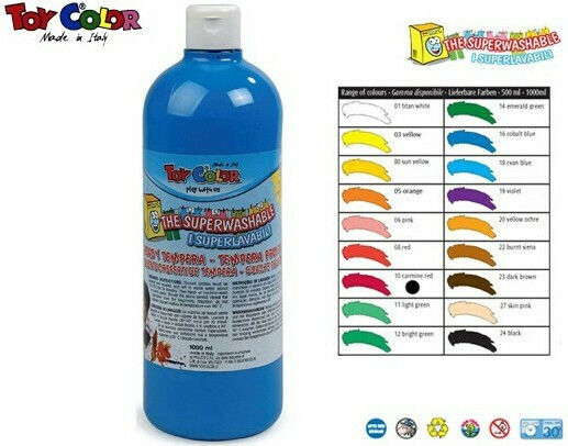 Toy Color Ready Tempera Paints Carmine Red in Bottle 1000ml 1pcs