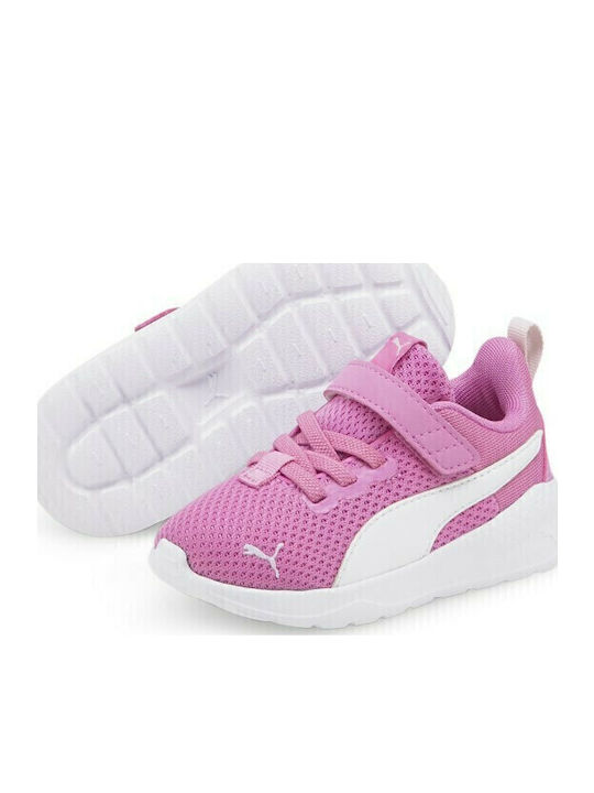 Anzarun Kids Sports Shoes Running with Hoop & Loop Closure Pink