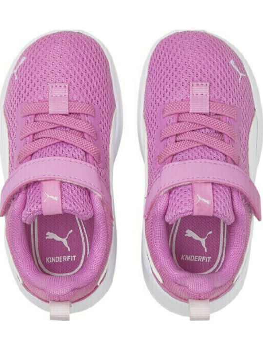 Anzarun Kids Sports Shoes Running with Hoop & Loop Closure Pink