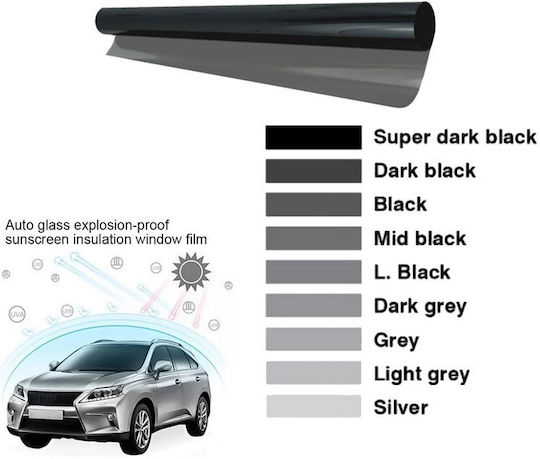 Carner Car Sun Protection Film for Car Windows 60% Tinted Light Black 75x300cm