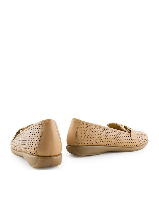 Δερμάτινα Γυναικεία Loafers Camel