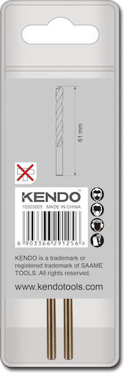 Kendo Τρυπάνι HSS με Κυλινδρικό Στέλεχος για Μέταλλο 3mm