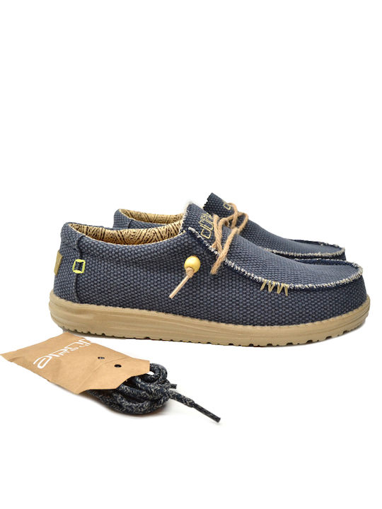 Wally Braided Men's Moccasins Blue