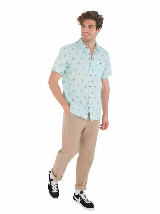 Windansea Short-sleeved Cotton Shirt Teal