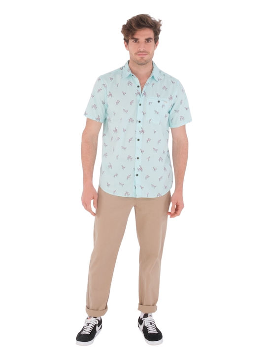 Windansea Short-sleeved Cotton Shirt Teal