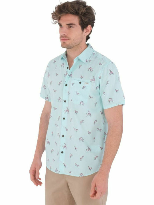 Windansea Short-sleeved Cotton Shirt Teal