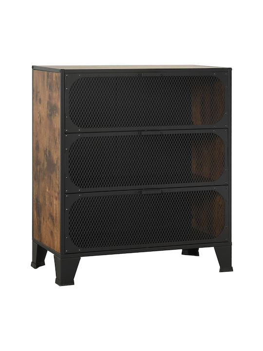 vidaXL Wohnzimmer Vitrine aus Holz und Metall Braune 72x36x82cm