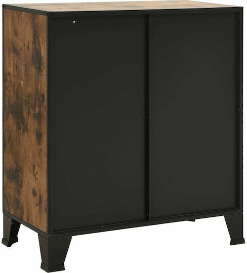 Living Room Display Cabinet Made of Wood and Metal Brown 72x36x82cm