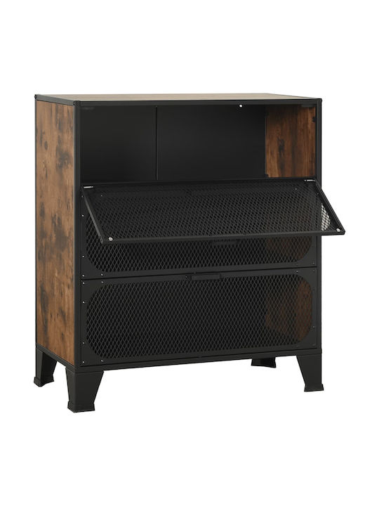 vidaXL Wohnzimmer Vitrine aus Holz und Metall Braune 72x36x82cm