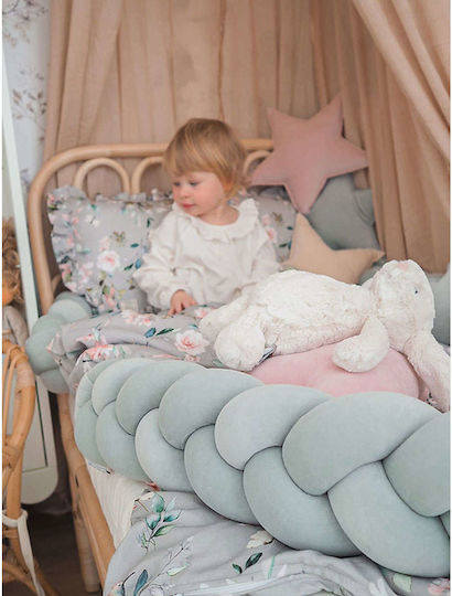 Sparrow Velvet Crib Bumpers Braided Inside Green 15x200cm