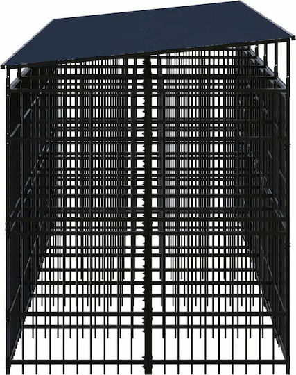 vidaXL Metallisches Hundepark 583x200x228cm Schwarz