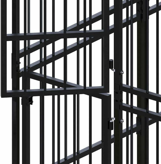 vidaXL Metallisches Hundepark 583x200x228cm Schwarz