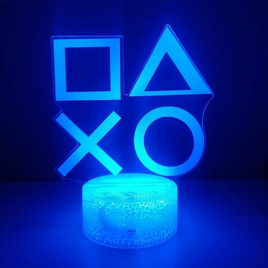 Led Kids Decorative Lamp 3D PS2 Illusion Purple 13x13x16.5εκ.