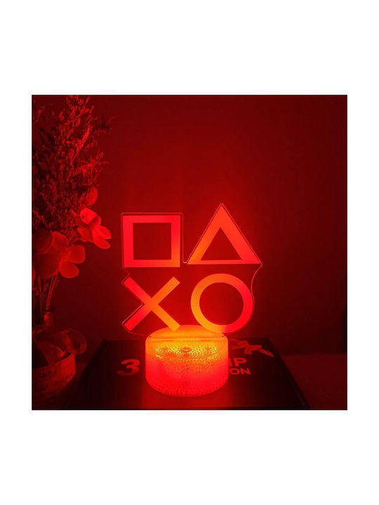 Led Παιδικό Διακοσμητικό Φωτιστικό 3D PS2 Illusion Μωβ 13x13x16.5εκ.