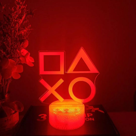 Led Kids Decorative Lamp 3D PS2 Illusion Purple 13x13x16.5εκ.