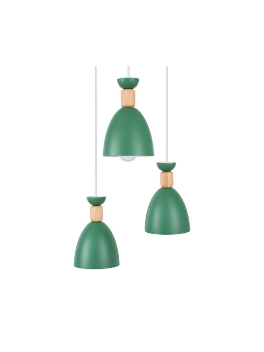 GloboStar Ava Pendant Light Green Bell with Socket E27 35x35x130cm