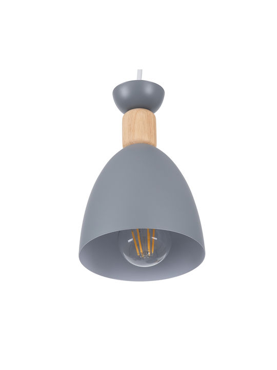 GloboStar Ava Hängelampe Gray Glocke mit Fassung E27 35x35x130cm.