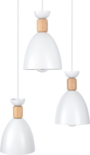 GloboStar Ava Κρεμαστό Φωτιστικό Λευκό με Ντουί E27 35x35x130εκ.
