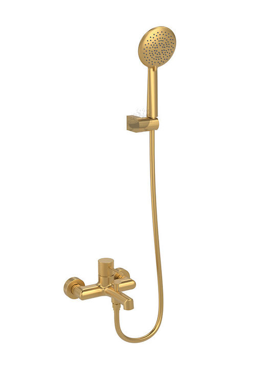 Orabella Terra Mixing Bathtub Shower Faucet Complete Set Gold