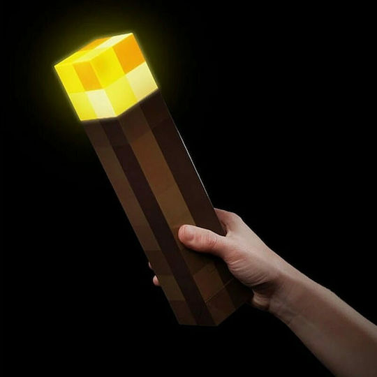 Led Παιδικό Διακοσμητικό Φωτιστικό Minecraft Καφέ 6x6x28εκ.