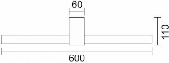 Spot Light Модерен Осветително тяло За баня с вграден LED Сребрист 60см.