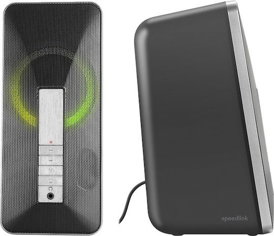 SpeedLink Lavel Ηχεία Υπολογιστή 2.0 με RGB Φωτισμό και Bluetooth Ισχύος 10W Μαύρα
