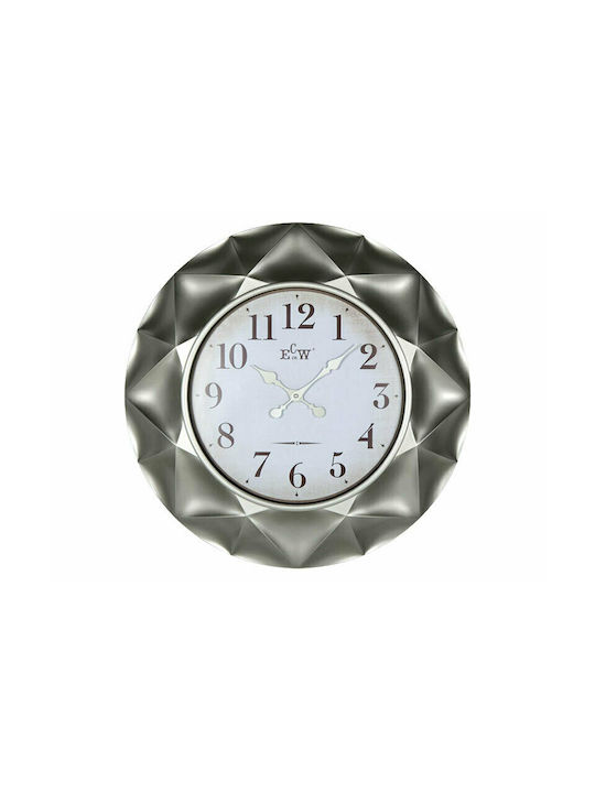 Homeplus Wall Clock Plastic Silver Ø61cm