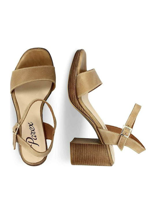 Leather Sandals Tabac Brown