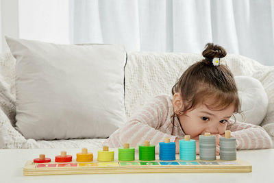 Classic World Counting Stacker Lehrspielzeug Buchstaben und Zahlen aus Holz für 3+ Jahre