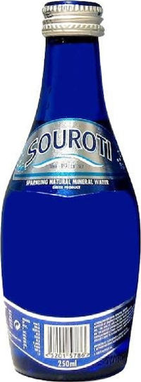 Souroti Kohlensäurehaltig Wasser in einer Glasflasche 1x0.25Es