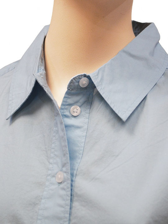 204 Women's Monochrome Short Sleeve Shirt Light Blue