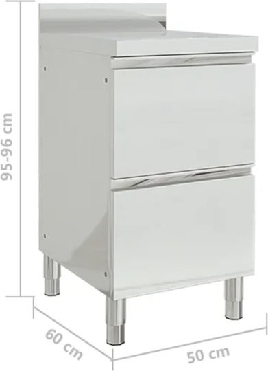 vidaXL Подготвителен шкаф с чекмеджета 50x60x95см
