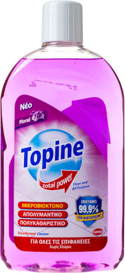 Topine Plus Καθαριστικό Υγρό Γενικής Χρήσης με Απολυμαντική Δράση Floral 1lt