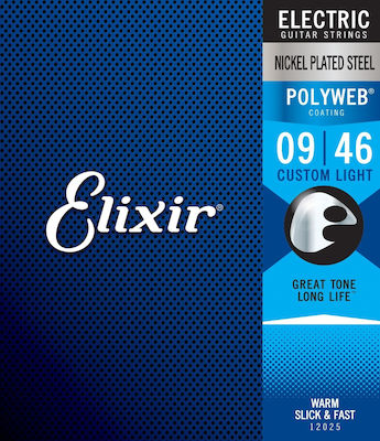 Elixir Set Oțel placat cu nichel de Corzi pentru Chitară electrică Polyweb