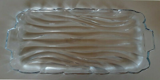 Karvounis Bamboo Waves Декоративен Поднос Правоъгълена Стъклен Прозрачен 1бр x