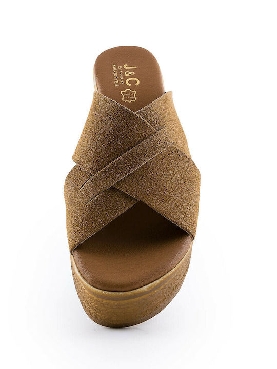 Women's Platform Wedge Sandals Tabac Brown