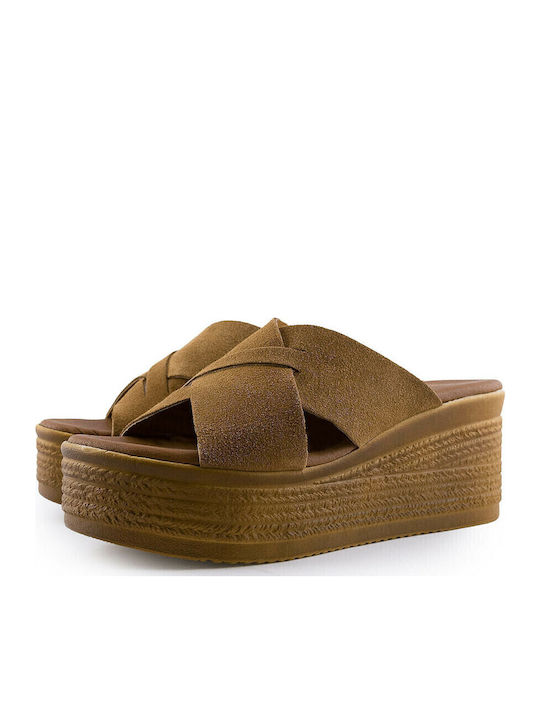 Women's Platform Wedge Sandals Tabac Brown