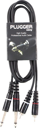 Plugger Cable 2x 6.3mm male - 2x RCA male 3m (PLUCABBRM0JMM3M00EAS)