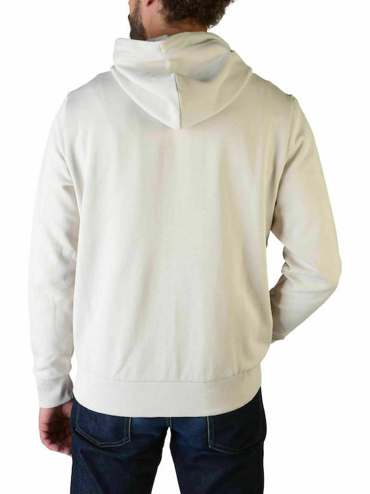 Calvin Klein Herren Sweatshirt Jacke mit Kapuze und Taschen Beige