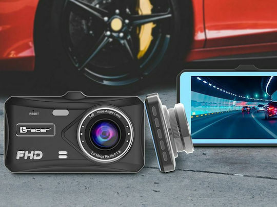 Tracer 4TS FHD CRUX 1080P Windshield Car DVR Set with Rear Camera, 4" Display with Suction Cup