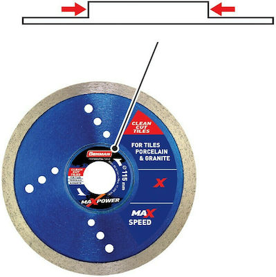 Benman Διαμαντόδισκος Πλακιδίων - Γρανίτη Maxpower 125mm Slicer/Coarse Grater Disc Construction Materials 125mm 1pcs