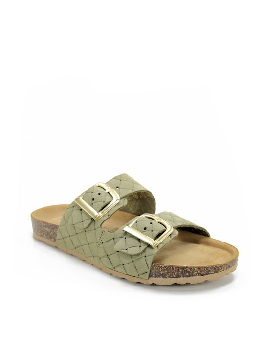 Marco Tozzi Damen Flache Sandalen in Khaki Farbe