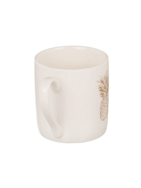 Best For Life Philosophy Pineapple Ceramic Cup White