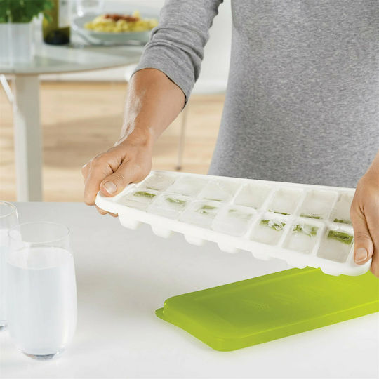 Joseph Joseph Quick Snap Plus Ice Tray Cube Silicone 14 Slots with Lid White 20018