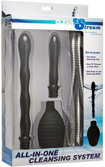 CleanStream All In One Shower Enema System Analdusche Schwarz 25cm
