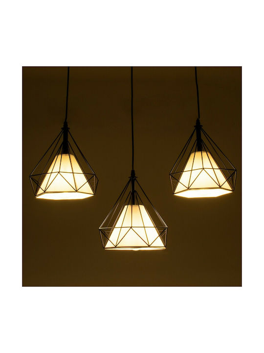 GloboStar Eiffel Pendant Light Black Rail with Socket E27 68x25x130cm