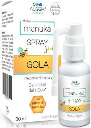 Algem Natura Manuka Throat Spray Junior for Children Gluten-Free 30ml A971247782