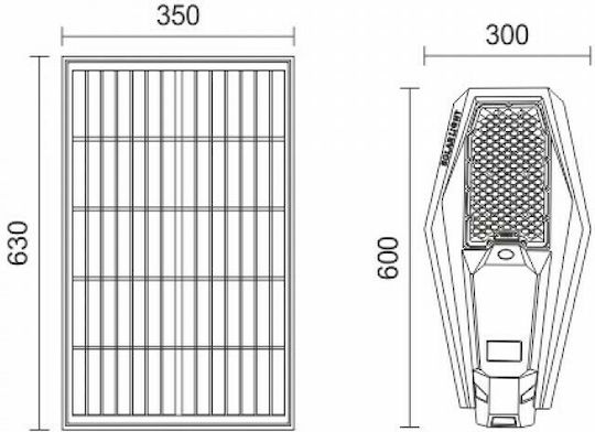 Spot Light Street Solar Light 300W 18000lm Cold White 6000K with Remote Control IP65