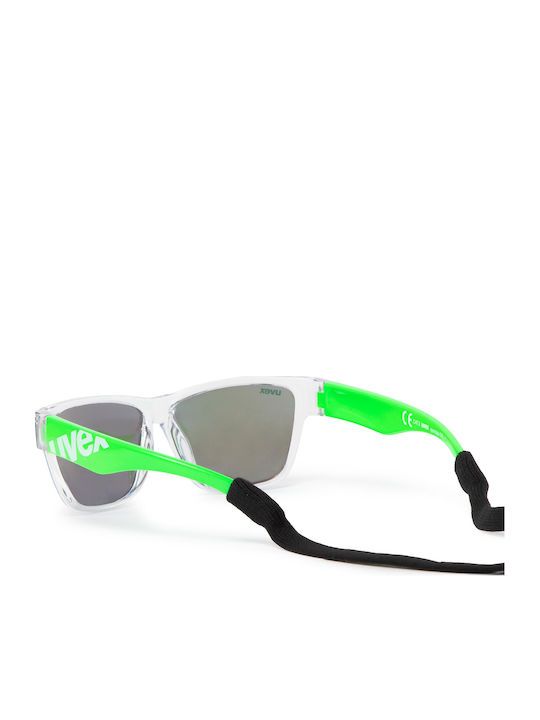 Uvex Sportstyle 508 Clear Green Τετράγωνα Παιδικά Γυαλιά Ηλίου με Καθρέφτη Φακό Διάφανα