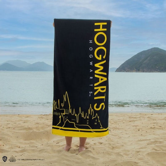 Cinereplicas Harry Potter Hogwarts Prosop De Plajă Din Bumbac Negru 70x140cm